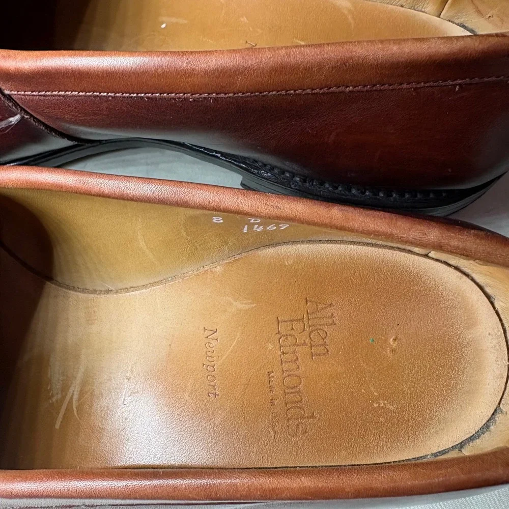 Allen Edmonds Mens Newport 1469 Brown Leather Tassel Kiltie Loafers Size 8 D